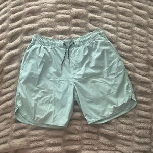 Men’s Legends Light Green + Gray Athletic Shorts with Lining.